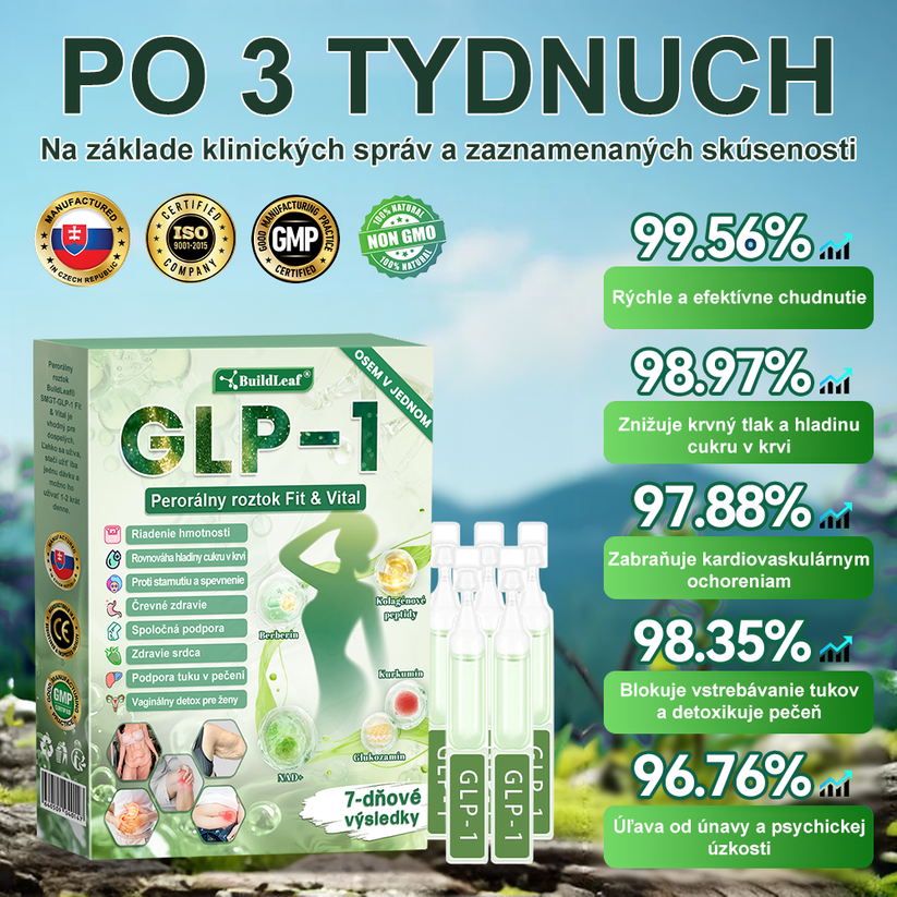 🍏🍏🍏BuildLeaf® GLP-1 6-v-1 Fit & Vital Perorálny Roztok ✅ (Len raz denne, viditeľné zmeny už za 7 dní) Pre obezitu, kardiovaskulárne ochorenia, cukrovku, spánkové apnoe, zdravie čriev, problémy s kĺbmi a ďalšie